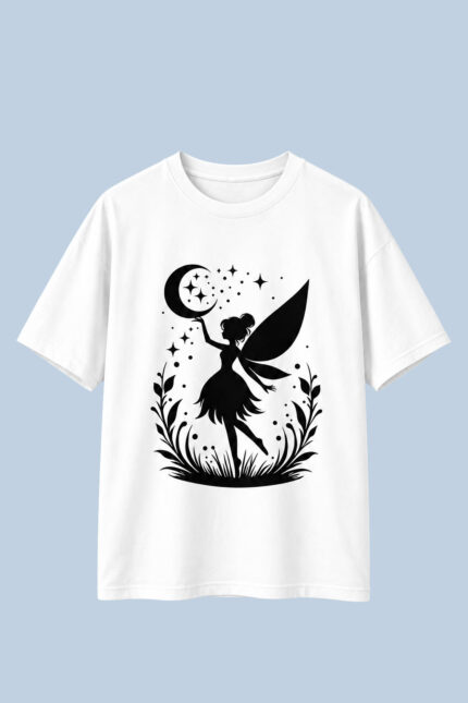Fairy Moon Silhouette White