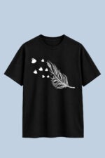 Feather Heart Black