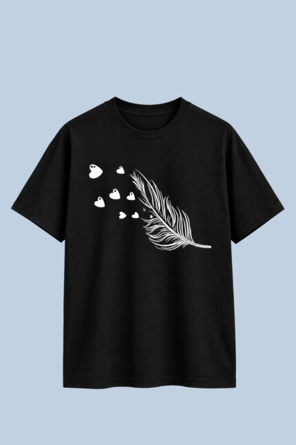 Feather Heart Black