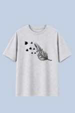 Feather Heart Grey