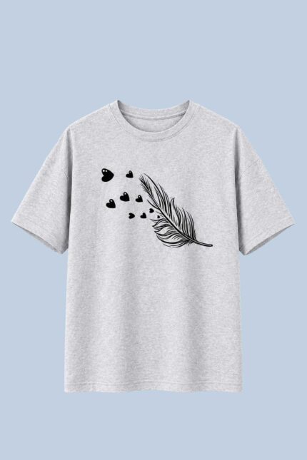 Feather Heart Grey