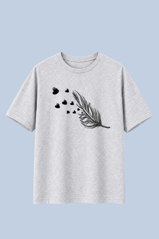 Feather Heart Grey