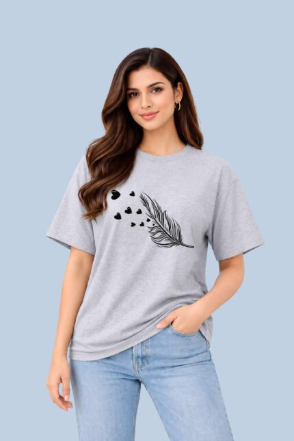 Feather Heart Grey