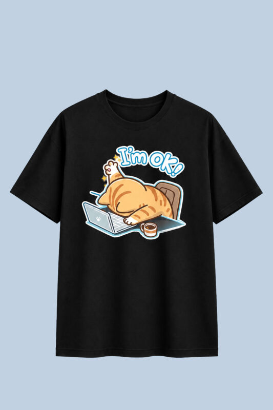 I’m OK Cat Laptop Black