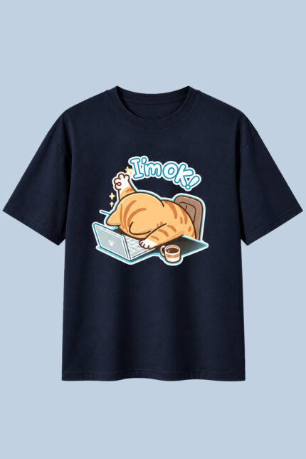 I’m OK Cat Laptop Navy