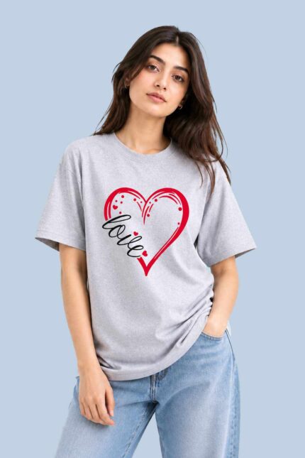 Love Heart Graphic Grey