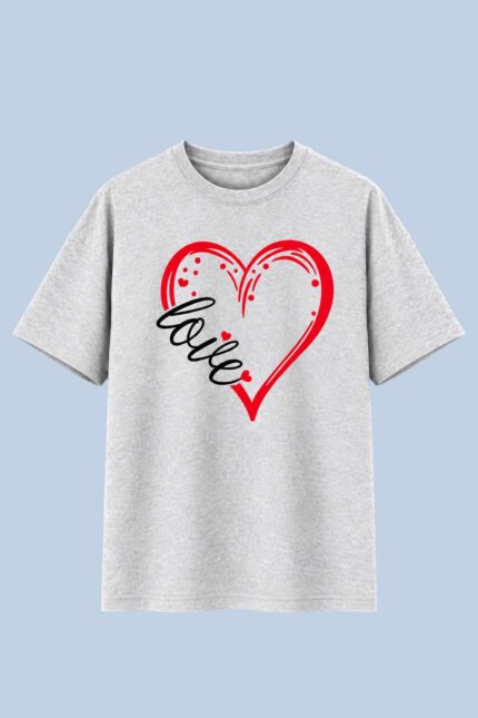 Love Heart Graphic Grey