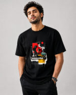 Retro Music Studio Graphic Drop Shoulder T-Shirt