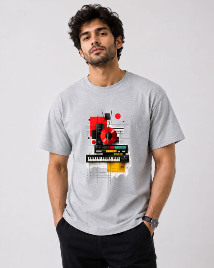 Retro Music Studio Graphic Drop Shoulder T-Shirt
