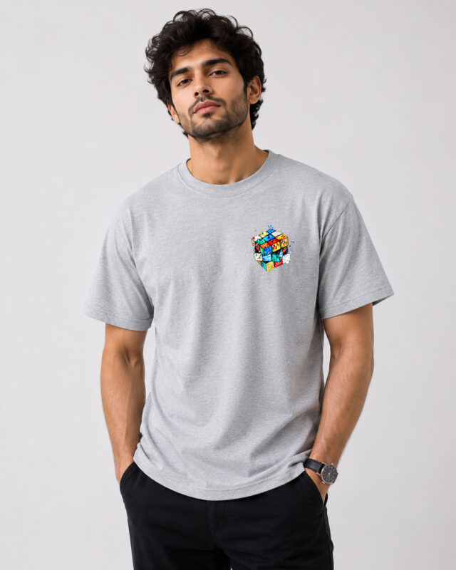Grey Creative Cube T-Shirt