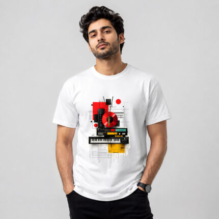 Retro Music Studio Graphic Drop Shoulder T-Shirt