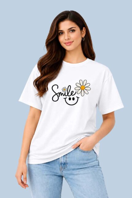 Smile Daisy – Graphic Tee (White)
