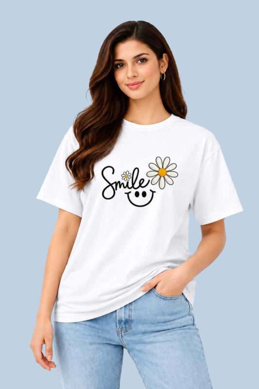 Smile Daisy – Graphic Tee (White)