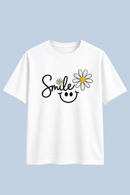 Smile Daisy – Graphic Tee (White)