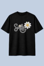 Smile Daisy – Graphic Tee (Black)