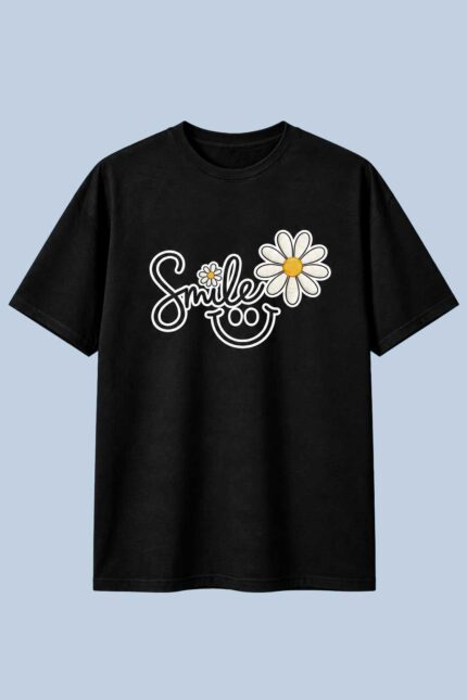 Smile Daisy – Graphic Tee (Black)