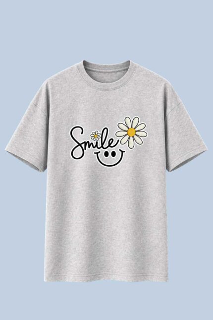 Smile Daisy – Graphic Tee (Grey)