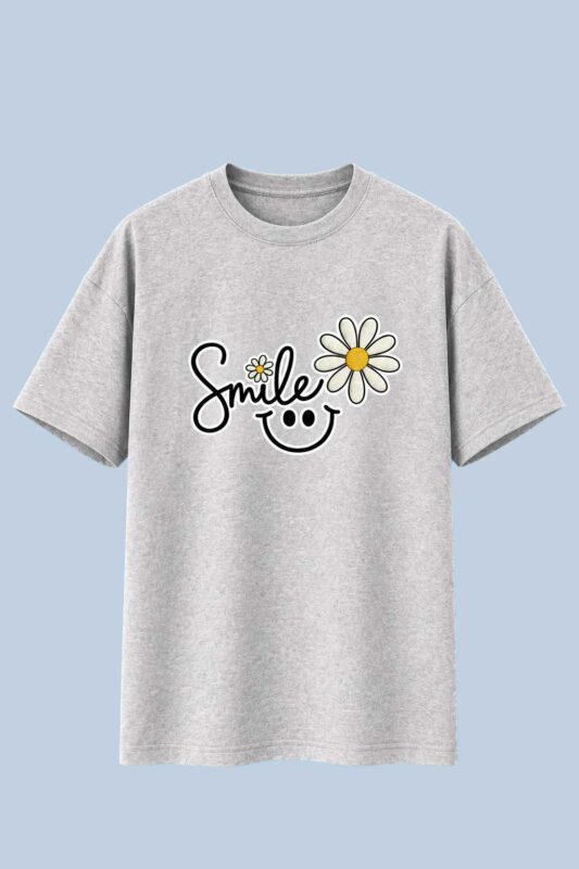 Smile Daisy – Graphic Tee (Grey)