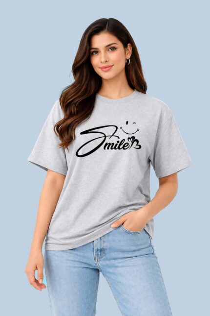 Grey Smile Graphic T-Shirt