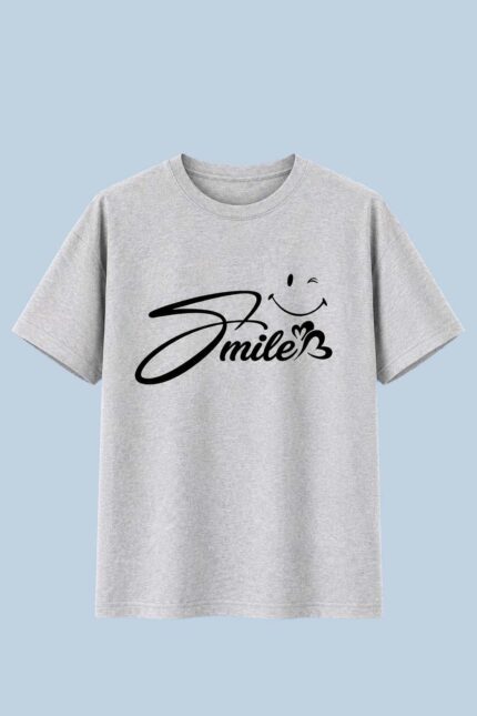 Grey Smile Graphic T-Shirt