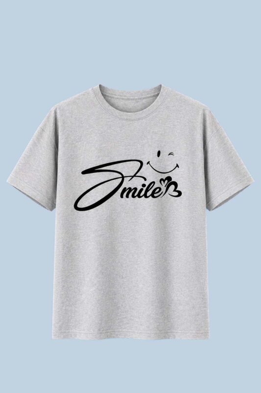 Grey Smile Graphic T-Shirt
