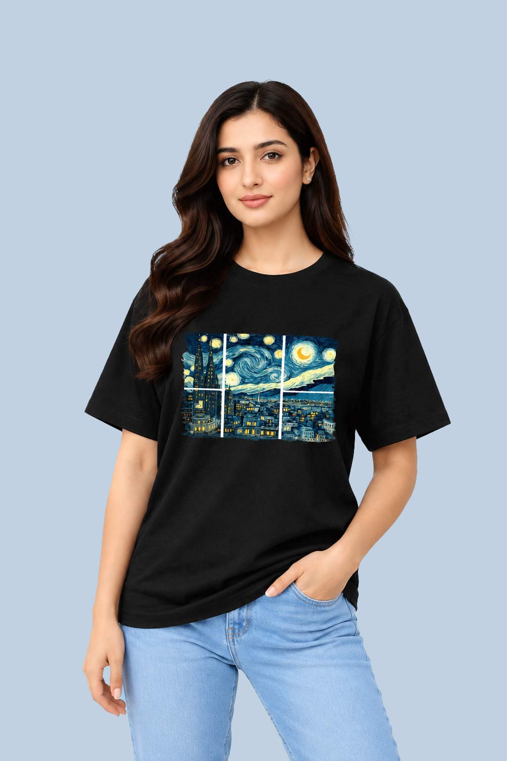 Starry Night Window Black Starry Night Window Black