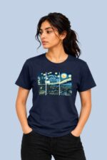 Starry Night Window Navy