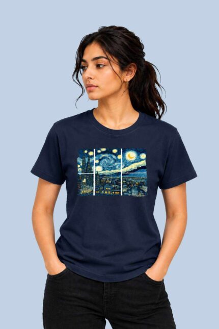 Starry Night Window Navy