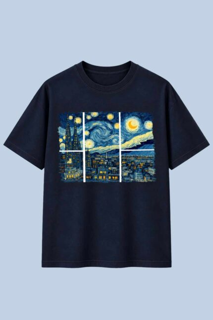 Starry Night Window Navy