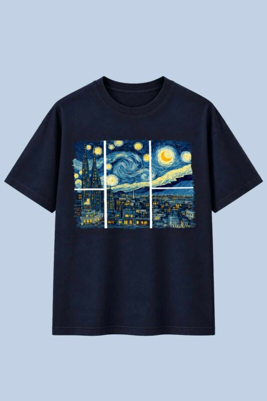 Starry Night Window Navy