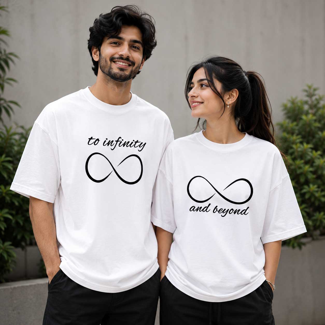 To-Infinity-and-Beyond-Couple-T-Shirts To Infinity and Beyond Matching Couple T-Shirt