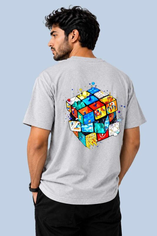 Grey Creative Cube T-Shirt