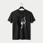 Dual Tone Wolf Black T-Shirt