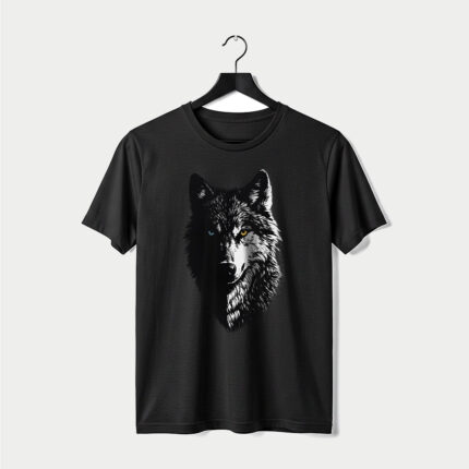 Dual Tone Wolf Black T-Shirt