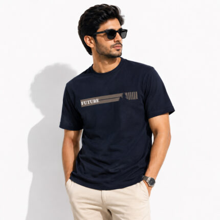 Future Forest Navy Regular Fit T-Shirt
