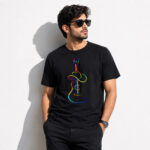 Neon Guitar Black Regular Fit T-Shirt