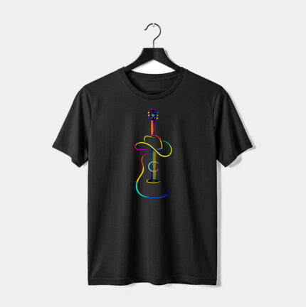 Neon Guitar Black Regular Fit T-Shirt
