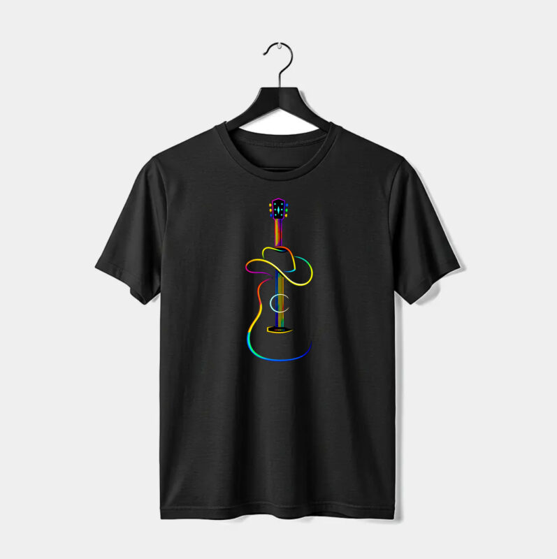 Neon Guitar Black Regular Fit T-Shirt