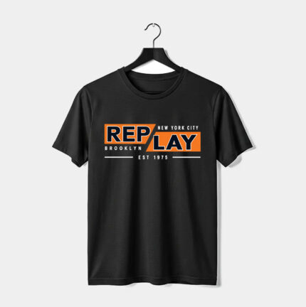 Replay New York City Black Regular Fit T-Shirt