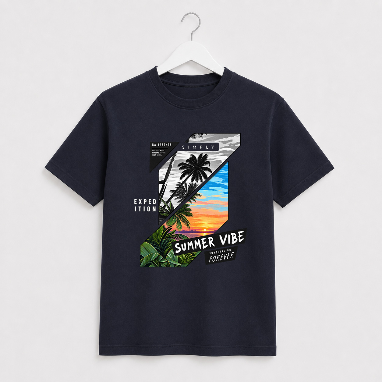 Summer Vibe Navy Regular Fit T-Shirt Summer Vibe Navy Regular Fit T-Shirt
