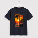 Sun Goes Down Navy Regular Fit T-Shirt