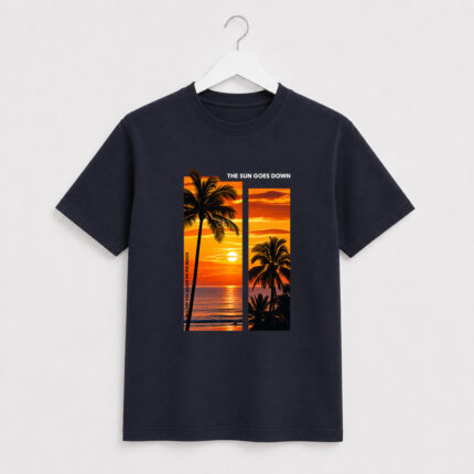 Sun Goes Down Navy Regular Fit T-Shirt