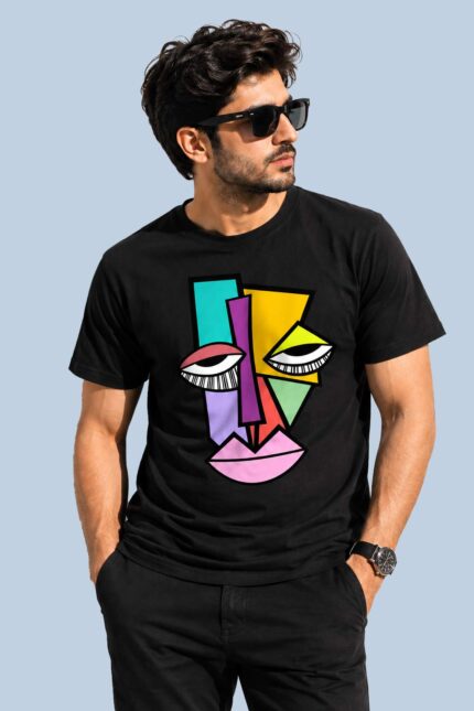 Abstract Face Art Black
